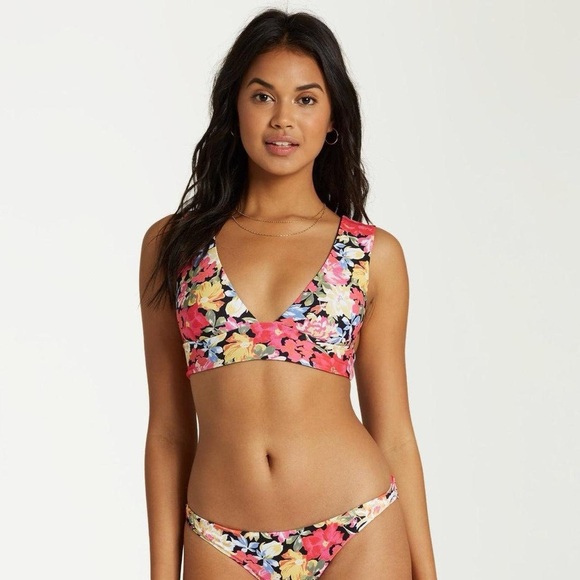 Billabong Floral Plunge Neck Bikini Top - Picture 4 of 5